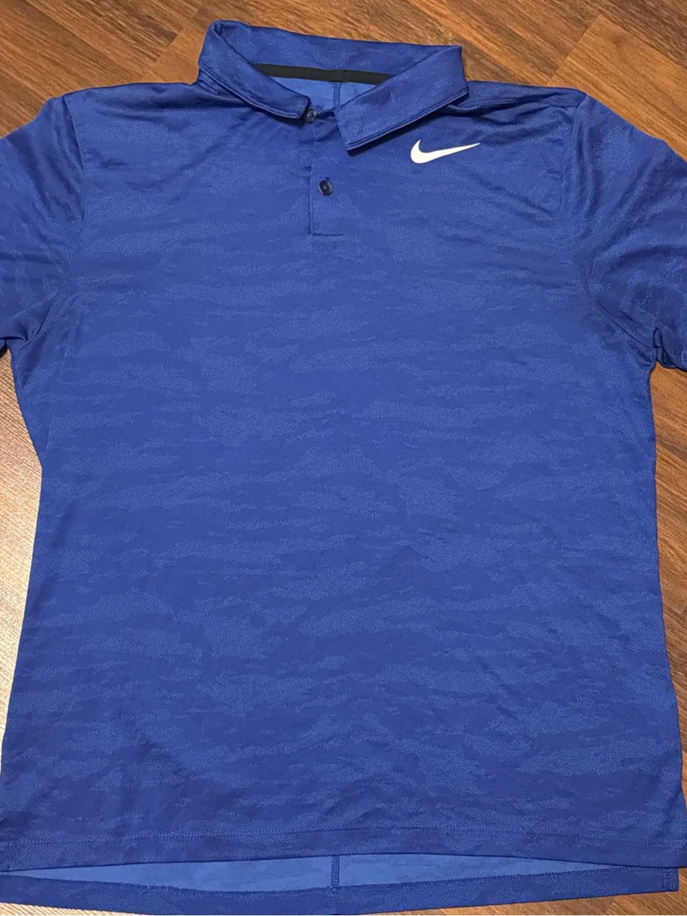 Nike Royal Blue Short-Sleeve Polo with White Swoosh